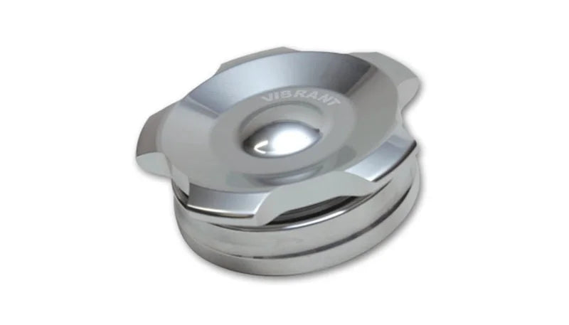 Vibrant 2.75in OD Aluminum Weld Bungs w/ Polished Aluminum Threaded Cap (incl. O-Ring) - Side View