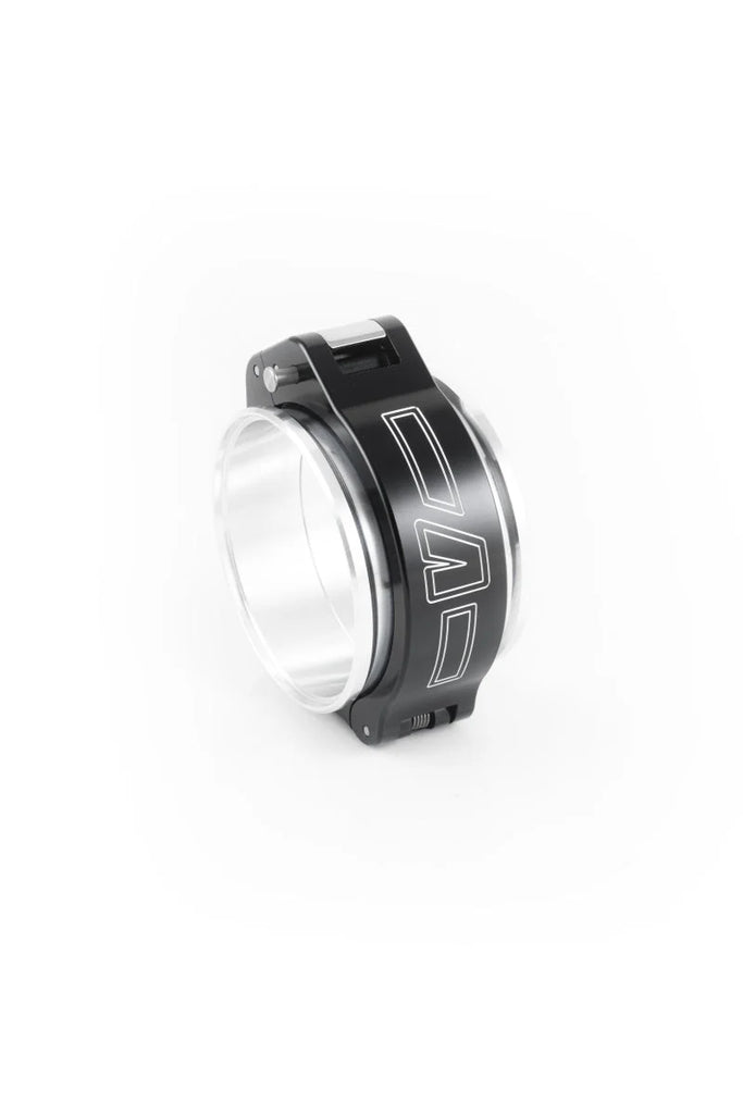 Vibrant 2in O.D. Aluminized HD 2.0 Clamp Assembly - Anodized Black - Side View