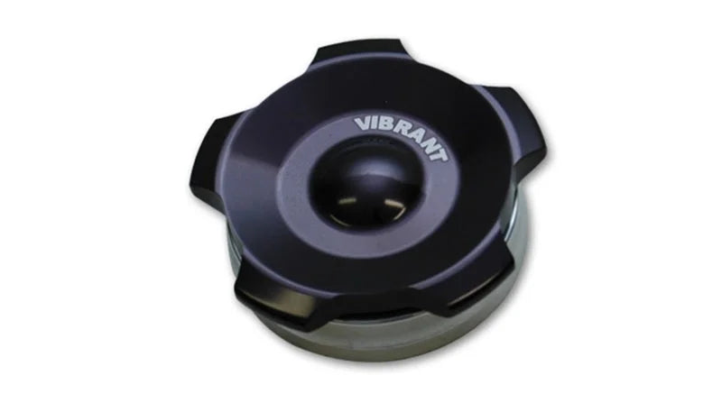 Vibrant 2in OD Aluminum Weld Bungs w/ Anodized Black Aluminum Threaded Cap (incl. O-Ring) - Main Product View