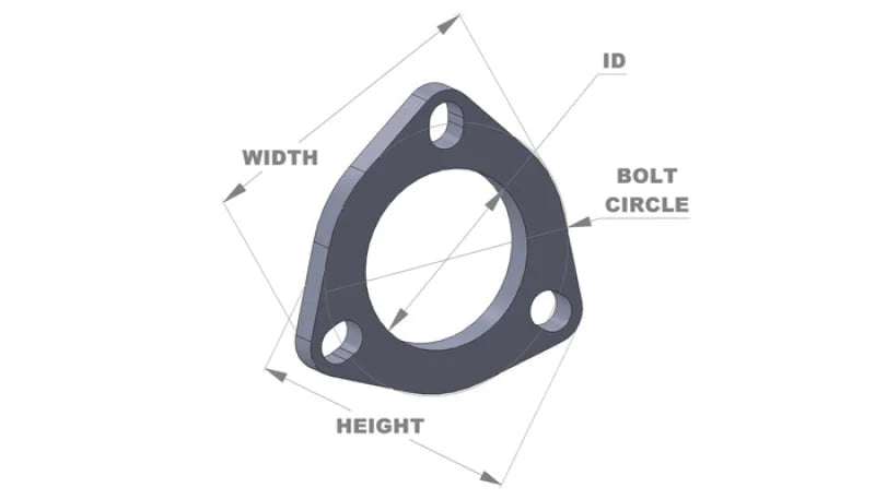 Vibrant 3-Bolt T304 SS Exhaust Flanges (2.5in I.D.) - 5 Flange Bulk Pack - Main Product View