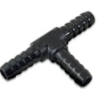 Load image into Gallery viewer, Vibrant 3/16in Barbed Tee Adapter - Black Anodized - Side View