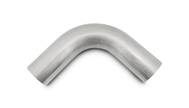 Vibrant 321 Stainless Steel 90 Degree Mandrel Bend 2.50in OD x 3.75in CLR - 18 Gauge Wall Thickness - Side View