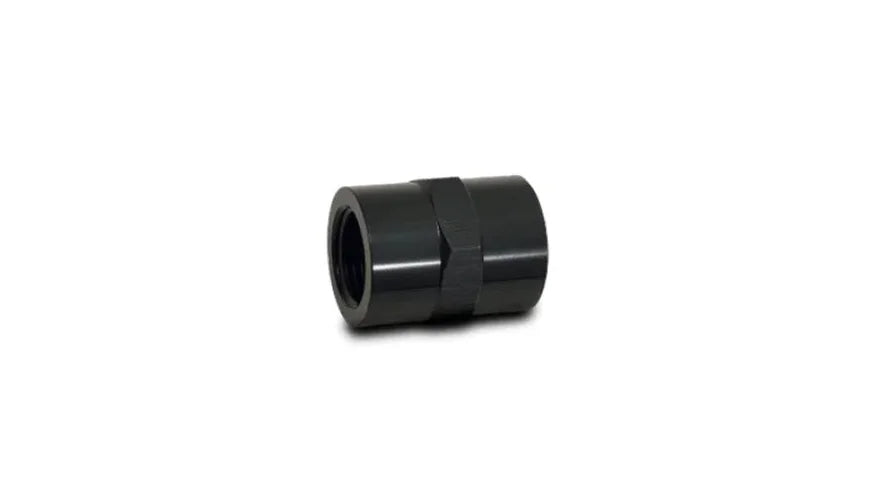 Vibrant 3/4in NPT Female Pipe Coupler Fitting - Aluminum - Back View