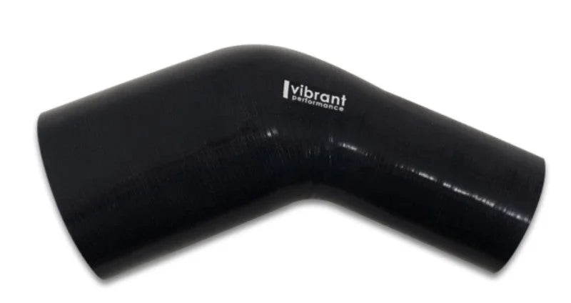 Vibrant 3.50in ID x 3.25in ID Gloss Black Silicone 45 Degree Transition Elbow - Back View