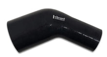 Load image into Gallery viewer, Vibrant 3.50in ID x 3.25in ID Gloss Black Silicone 45 Degree Transition Elbow - Back View