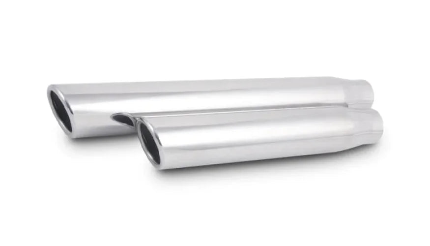 Vibrant 3.5in Round SS Truck/SUV Exh Tip (Single wall Angle Cut Rolled Edge) - 3in inlet 11in long - Back View