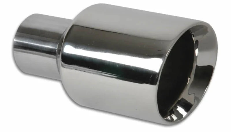 Vibrant 3.5in Round SS Exhaust Tip (Double Wall Angle Cut Beveled Outlet) - Main Product View