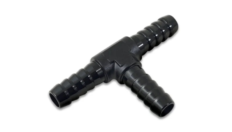 Vibrant 3/8in Barbed Tee Adapter - Black Anodized - Side View