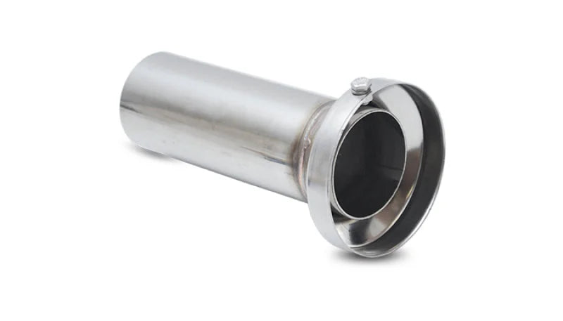 Vibrant 3.90in OD Low Inner Silencer Muffw/ 3.90in ID Single Wall Exh Tip2.5in OD Tuning Tube - Side View