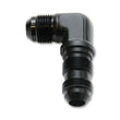 Load image into Gallery viewer, Vibrant -3AN Bulkhead Adapter 90 Degree Elbow Fitting - Anodized Black Only - Side View