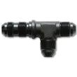 Load image into Gallery viewer, Vibrant -3AN Bulkhead Adapter Tee on Run Fittings - Anodized Black Only - Side View