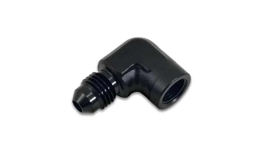 Vibrant -3AN to 1/8in NPT 90 Degree Adapter Fitting - Side View