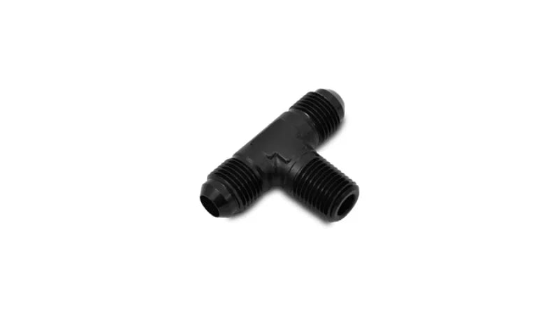 Vibrant -3AN x 1/8in NPT Flare to Pipe Tee Adapter Fitting - Aluminum - Side View