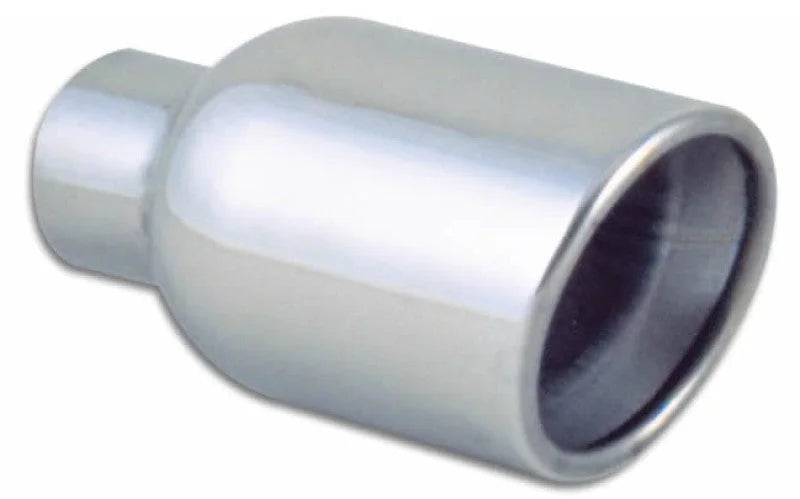 Vibrant 3in ID Dual 4in OD Round SS Tips (Double Wall, Angle Cut) - Detail View