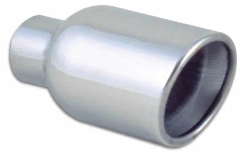 Vibrant 3in ID Dual 4in OD Round SS Tips (Double Wall, Angle Cut) - Detail View