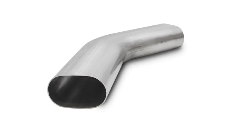 Vibrant 3in Oval (Nominal Size) T304 SS 45 deg Mandrel Bend 6in x 6in leg lengths - Main Product View