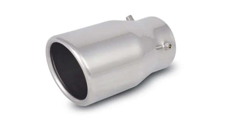 Vibrant 3in Round SS Bolt-On Exhaust Tip (Single Wall Angle Cut Rolled Edge) - Main Product View