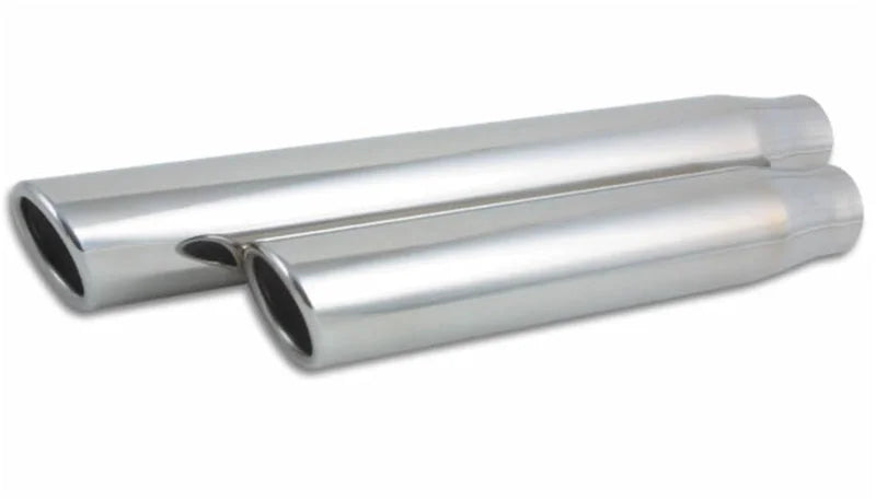 Vibrant 3in Round SS Exhaust Tip (Single Wall Angle Cut Rolled Edge) - Main Product View