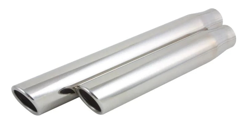 Vibrant 3in Round SS Exhaust Tip (Single Wall Angle Cut) - 2.25in Inlet 11in Long fits Truck / SUV - Side View