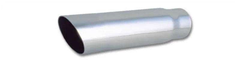 Vibrant 3in Round SS Truck/SUV Exhaust Tip (Single Wall Angle Cut) - 2.5in inlet 11in long - Side View