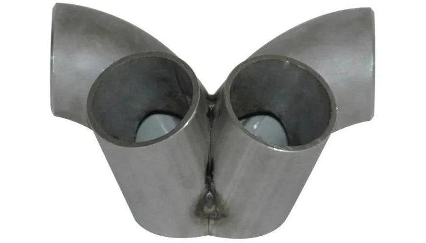 Vibrant 4-1 SS Merge Collectors (2-1/4in Inlet Slipover ID 3-1/2in Merge Outlet OD) Single Unit - Back View