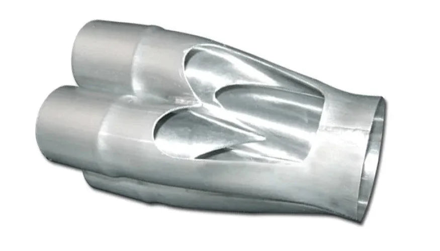Vibrant 4-1 SS Merge Collectors (2-1/8in Inlet Slipover ID 3-1/2in Merge Outlet OD) Single Unit - Side View