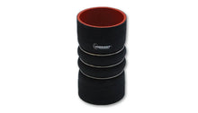 Load image into Gallery viewer, Vibrant 4 Ply Aramid Hump Hose w/3 SS Rings 6in ID x 6in Length - Black - Side View