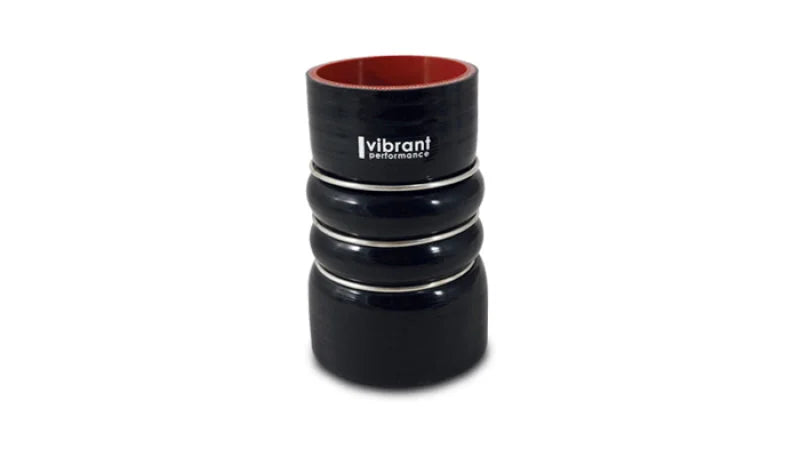 Vibrant 4 Ply Aramid Hump Hose w/3 SS Rings 6in ID x 8in Length - Black - Main Product View
