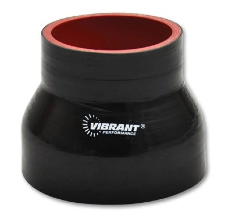 Vibrant 4 Ply Reducer Couper 1.5in ID x 1.375in ID x 3in Long - Black - Detail View