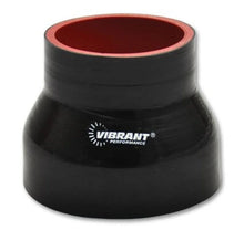 Load image into Gallery viewer, Vibrant 4 Ply Reducer Couper 1.5in ID x 1.375in ID x 3in Long - Black - Detail View