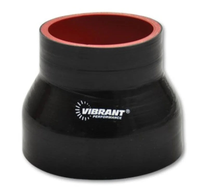 Vibrant 4 Ply Reducer Couper 3.5in ID x 3.75in ID x 3.0in Long - Black - Detail View