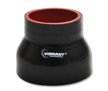 Load image into Gallery viewer, Vibrant 4 Ply Reducer Couper 4.0in ID x 3.50in ID x 4.50in Long - Black - Detail View