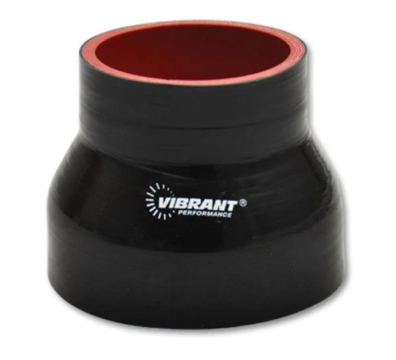 Vibrant 4 Ply Reducer Coupler 3in ID x 2.5in ID x 4.5n Long - Black - Detail View