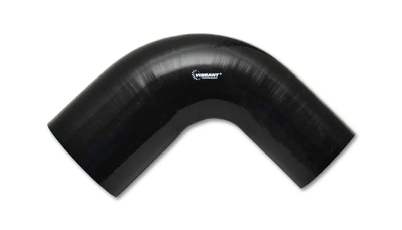 Vibrant 4 Ply Reinforced Silicone 90 degree Transition Elbow - 3in I.D. x 4in I.D. (BLACK) - Main Product View