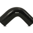 Load image into Gallery viewer, Vibrant 4 Ply Reinforced Silicone 90 degree Transition Elbow 2in I.D. x 2.5in I.D. 90 deg. Elbow BLK - Side View