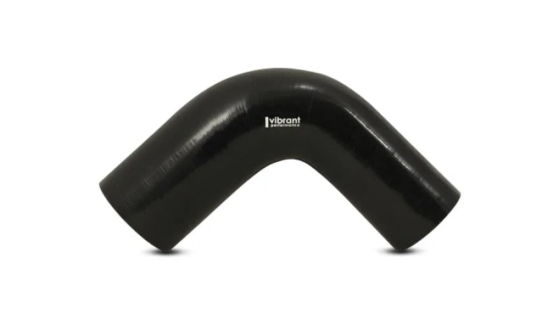 Vibrant 4 Ply Reinforced Silicone 90 degree Transition Elbow 2in I.D. x 2.5in I.D. 90 deg. Elbow BLK - Side View