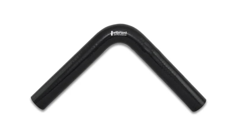 Vibrant 4 Ply Reinforced Silicone Elbow Connector - 1.25in ID x 8in Leg 90 Deg Elbow (BLACK) - Main Product View