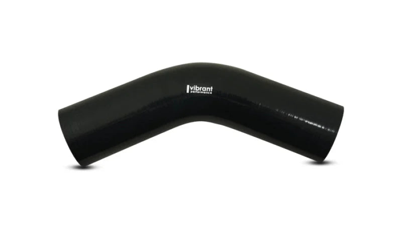 Vibrant 4 Ply Reinforced Silicone Elbow Connector - 4in I.D. - 45 deg. Elbow (BLACK) - Side View