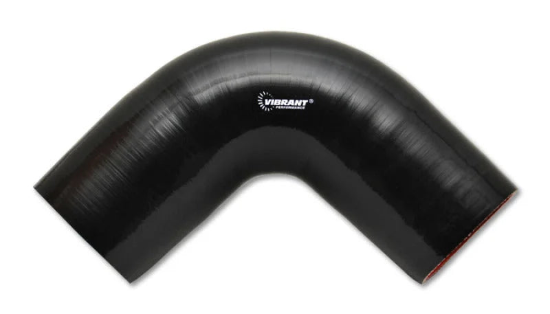 Vibrant 4 Ply Reinforced Silicone Elbow Connector - 4in I.D. - 90 deg. Elbow (BLACK) - Main Product View