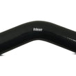 Load image into Gallery viewer, Vibrant 4 Ply Reinforced Silicone Elbow Connector - 5in ID x 4in Leg 45 Deg Elbow (BLACK) - Side View