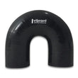 Load image into Gallery viewer, Vibrant 4 Ply Reinforced Silicone Elbow Connector - 1.75in ID x 5.50in Leg 180 Deg Elbow (BLACK) - Main Product View