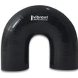 Load image into Gallery viewer, Vibrant 4 Ply Reinforced Silicone Elbow Connector - 1.75in ID x 5.50in Leg 180 Deg Elbow (BLACK) - Back View