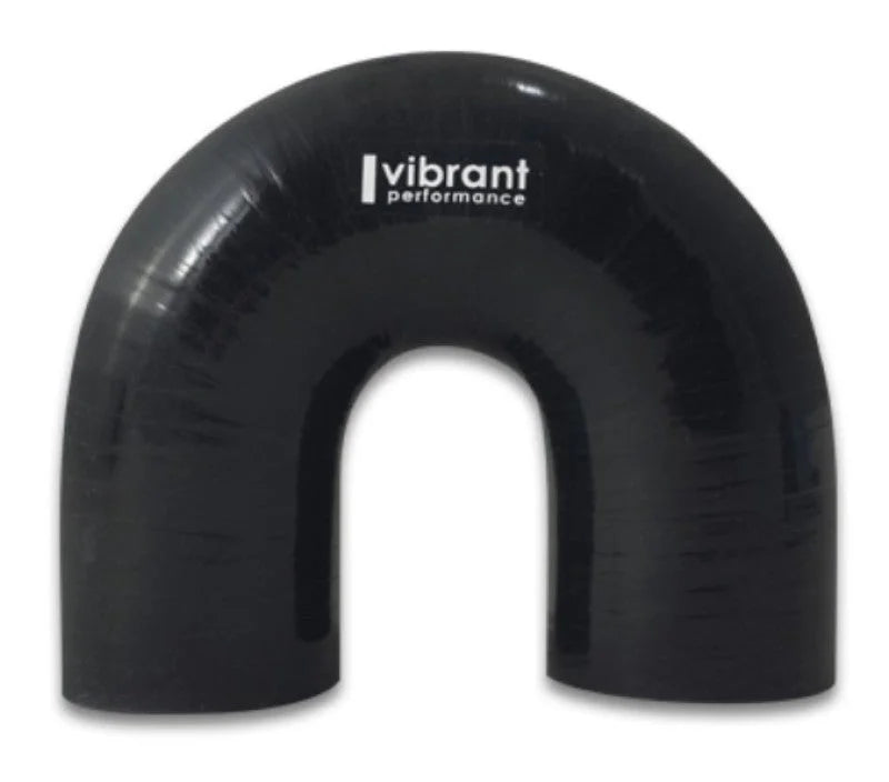 Vibrant 4 Ply Reinforced Silicone Elbow Connector - 1.75in ID x 5.50in Leg 180 Deg Elbow (BLACK) - Back View