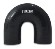 Load image into Gallery viewer, Vibrant 4 Ply Reinforced Silicone Elbow Connector - 1.75in ID x 5.50in Leg 180 Deg Elbow (BLACK) - Back View