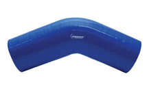Load image into Gallery viewer, Vibrant 4 Ply Reinforced Silicone Elbow Connector - 1in ID x 8in Leg 45 Deg Elbow (BLACK) - Side View