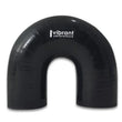 Load image into Gallery viewer, Vibrant 4 Ply Reinforced Silicone Elbow Connector - 3in ID x 4.25in Leg 180 Deg Elbow (BLACK) - Back View