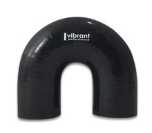 Load image into Gallery viewer, Vibrant 4 Ply Reinforced Silicone Elbow Connector - 3in ID x 4.25in Leg 180 Deg Elbow (BLACK) - Back View