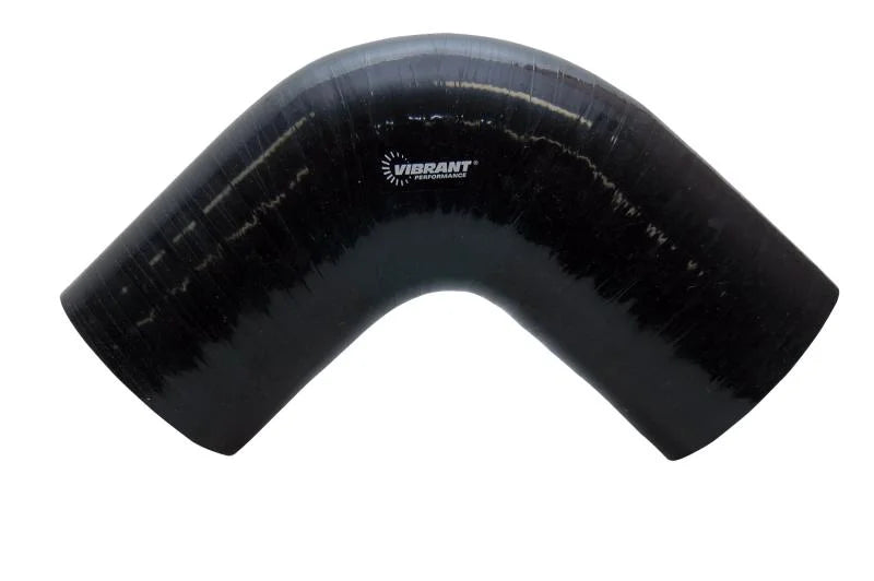 Vibrant 4 Ply Reinforced Silicone Elbow Connector - 4.5in I.D. - 90 deg. Elbow (BLACK) - Back View
