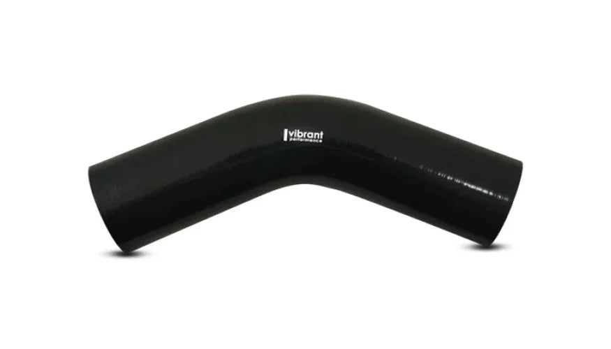Vibrant 4 Ply Reinforced Silicone Elbow Connector - 1.75in I.D. - 45 deg. Elbow (BLACK) - Side View