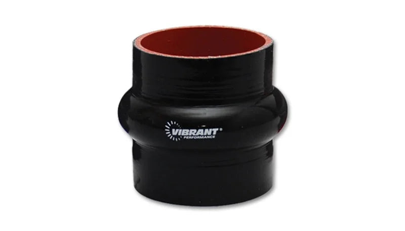 Vibrant 4 Ply Reinforced Silicone Hump Hose Connector - 3.25in I.D. x 3in Long (BLACK) - Side View